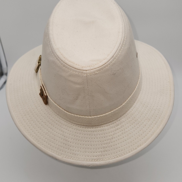Dorfman Pacific DPC Men's Cotton Twill Belted Safari Hat Size Small Cream. - Picture 4 of 10